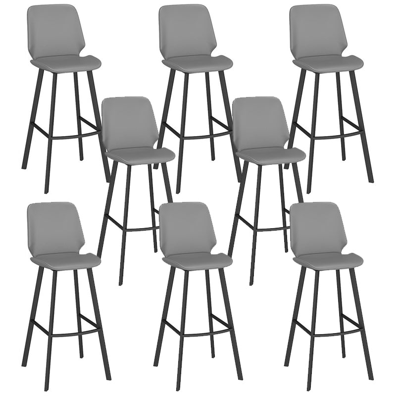 Contemporary Dining Stools Armless Bar Stools with Metal Base