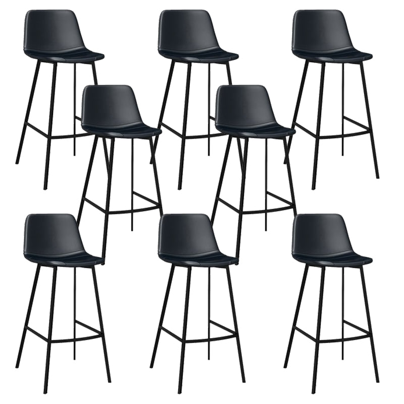 Contemporary Dining Stools Armless Bar Stools with Metal Base