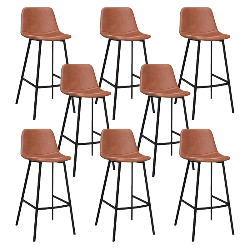 Contemporary Dining Stools Armless Bar Stools with Metal Base
