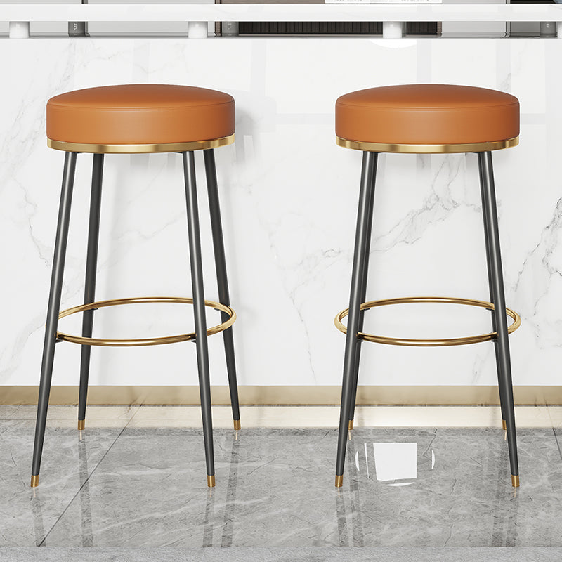 Glam Style Bar Stool Backless Leather Counter Stool for Bristol