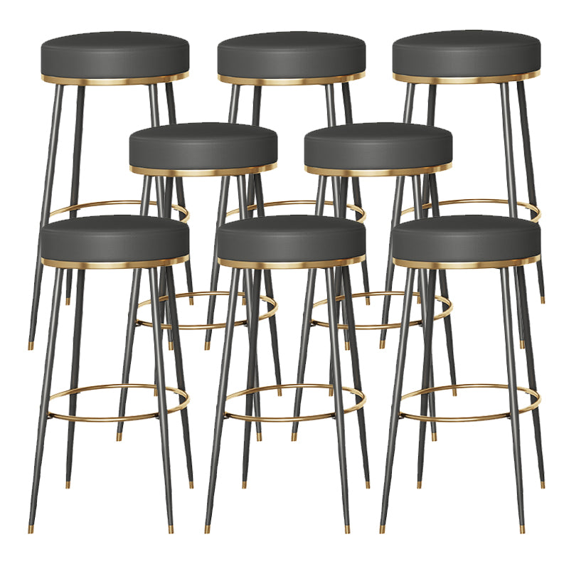 Glam Style Bar Stool Backless Leather Counter Stool for Bristol
