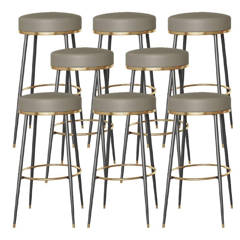 Glam Style Bar Stool Backless Leather Counter Stool for Bristol