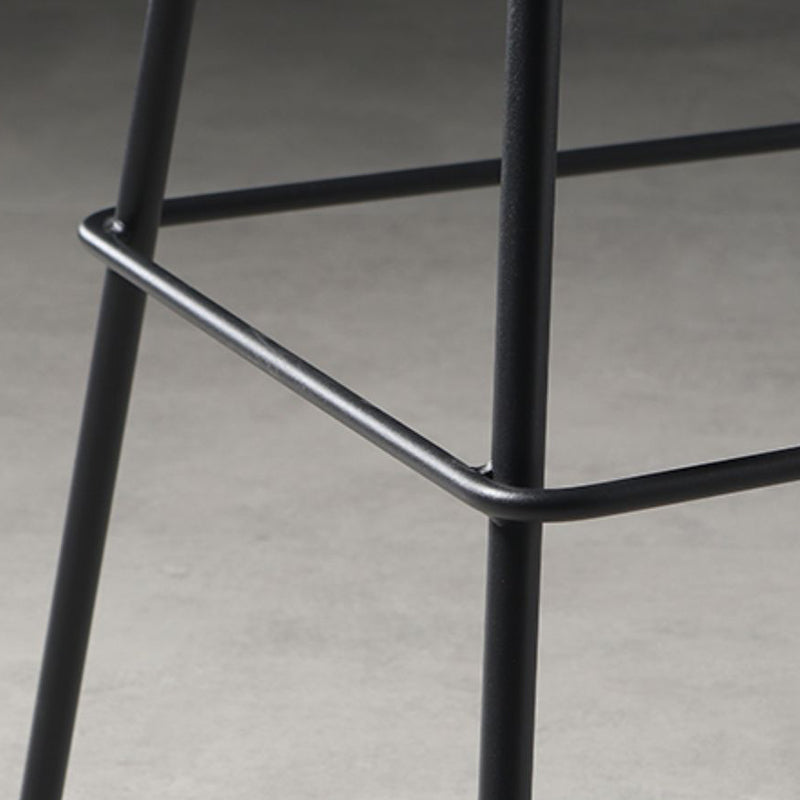 Faux Leather Dining Stools Contemporary Armless Bar Stools with Metal Base