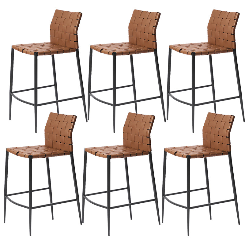 Modern Leather Bar Stool Backrest 4 Legs Counter Stool for Bristol