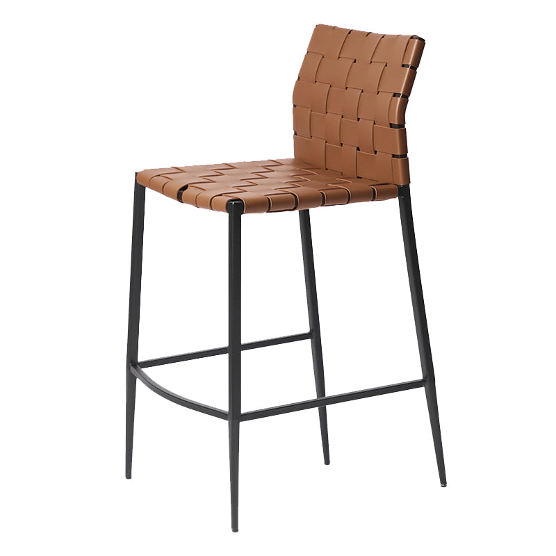 Modern Leather Bar Stool Backrest 4 Legs Counter Stool for Bristol