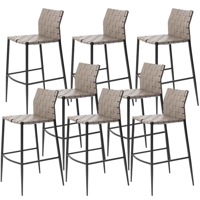 Modern Leather Bar Stool Backrest 4 Legs Counter Stool for Bristol