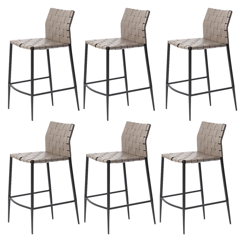 Modern Leather Bar Stool Backrest 4 Legs Counter Stool for Bristol