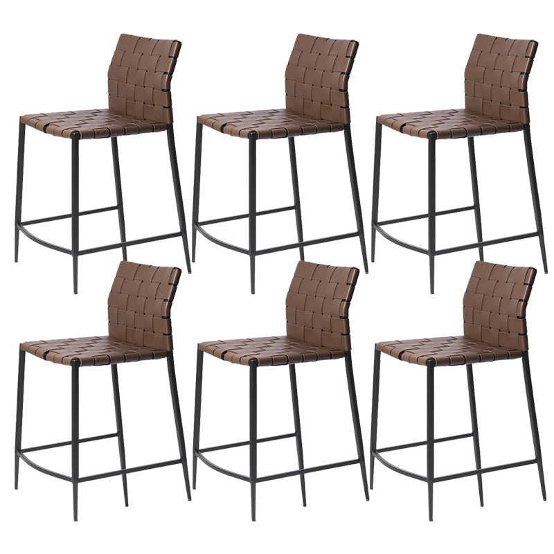 Modern Leather Bar Stool Backrest 4 Legs Counter Stool for Bristol