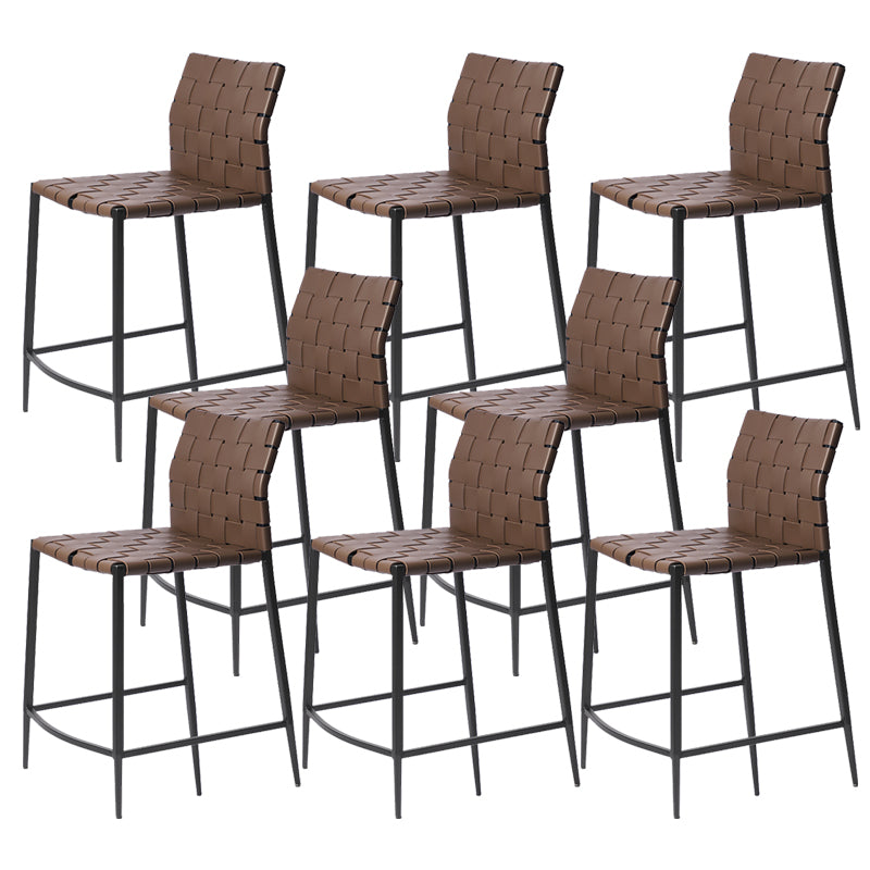Modern Leather Bar Stool Backrest 4 Legs Counter Stool for Bristol