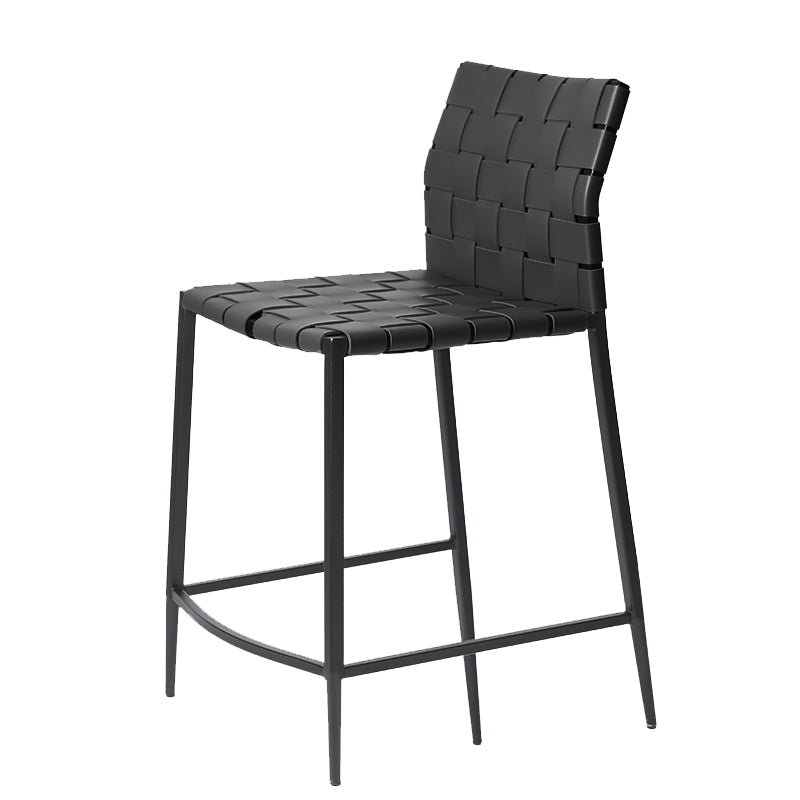 Modern Leather Bar Stool Backrest 4 Legs Counter Stool for Bristol