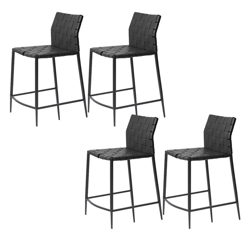 Modern Leather Bar Stool Backrest 4 Legs Counter Stool for Bristol