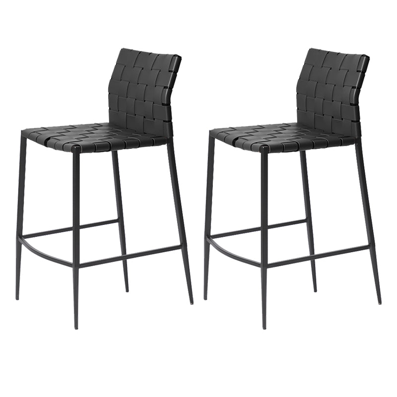 Modern Leather Bar Stool Backrest 4 Legs Counter Stool for Bristol