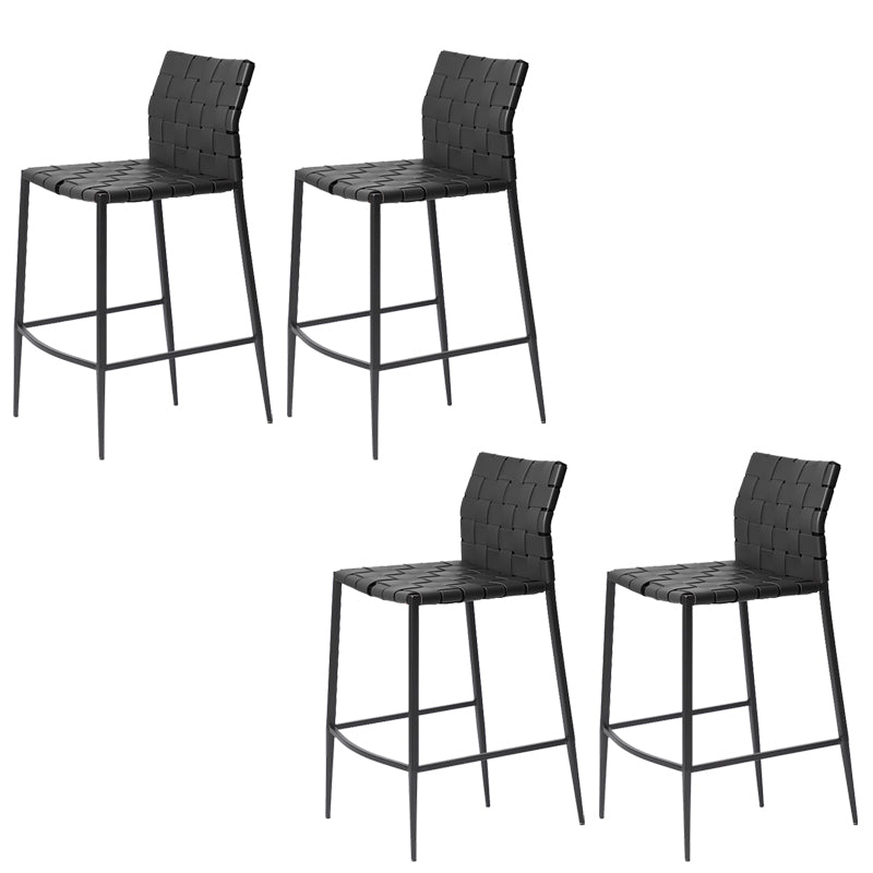 Modern Leather Bar Stool Backrest 4 Legs Counter Stool for Bristol