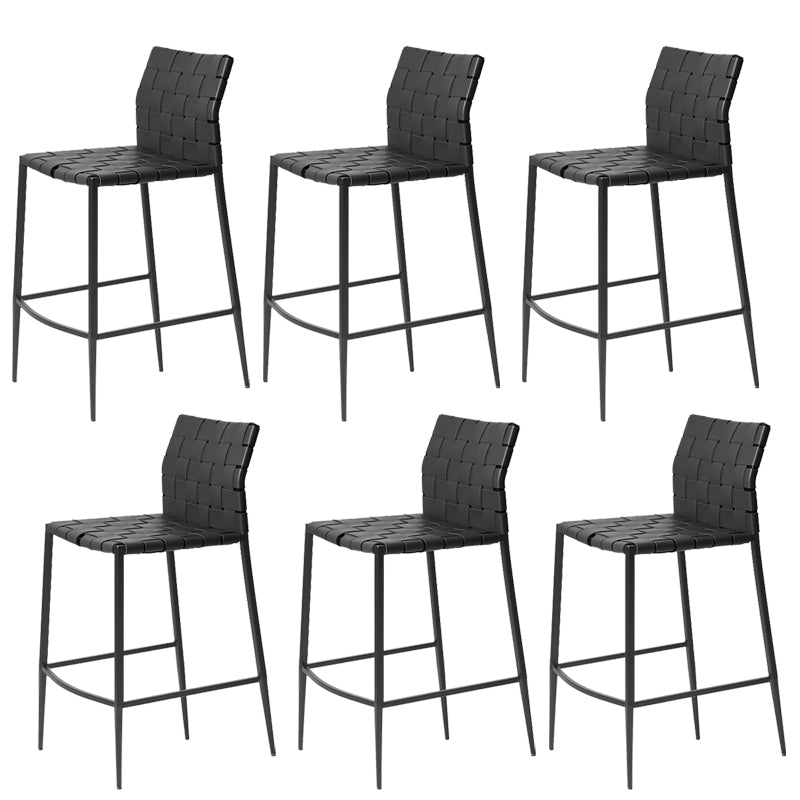 Modern Leather Bar Stool Backrest 4 Legs Counter Stool for Bristol
