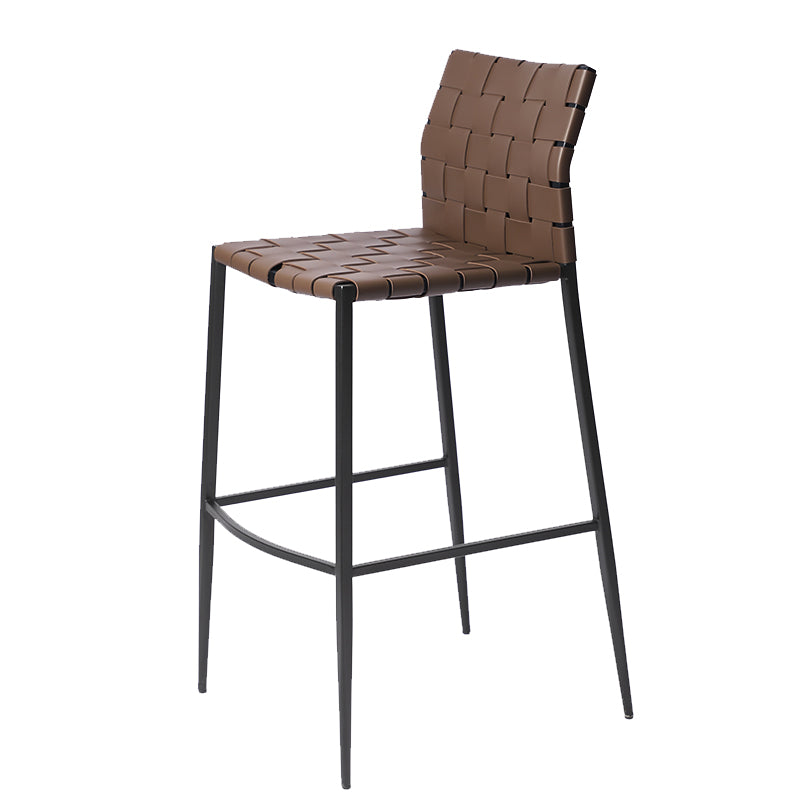 Modern Leather Bar Stool Backrest 4 Legs Counter Stool for Bristol
