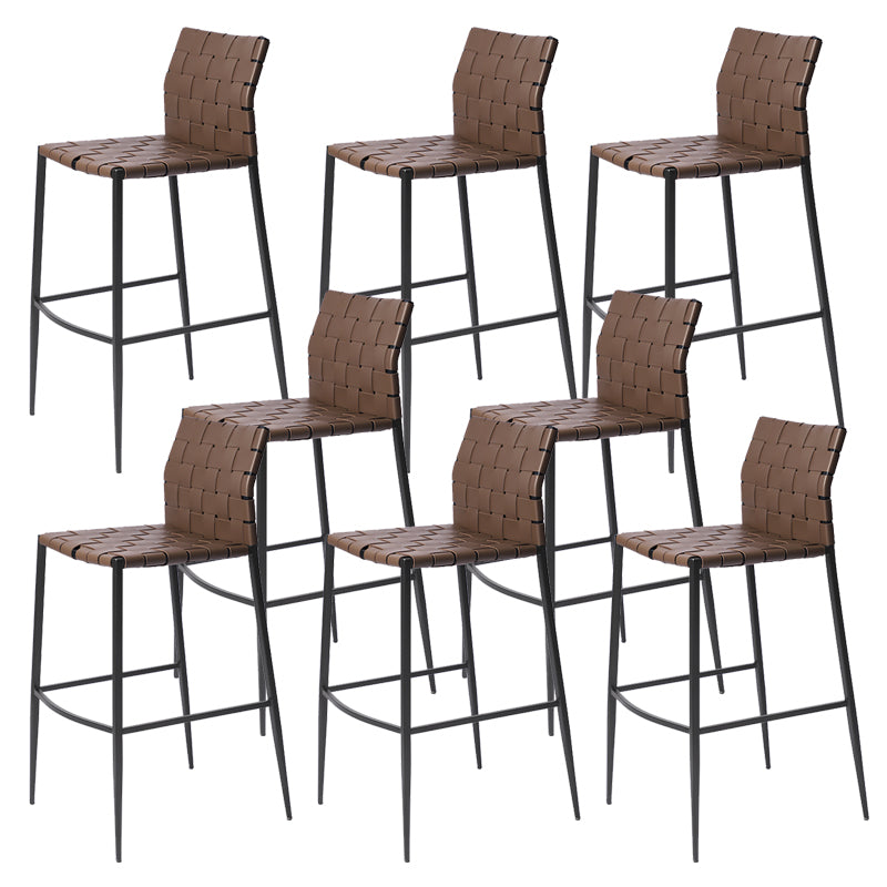 Modern Leather Bar Stool Backrest 4 Legs Counter Stool for Bristol