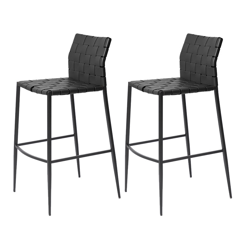 Modern Leather Bar Stool Backrest 4 Legs Counter Stool for Bristol