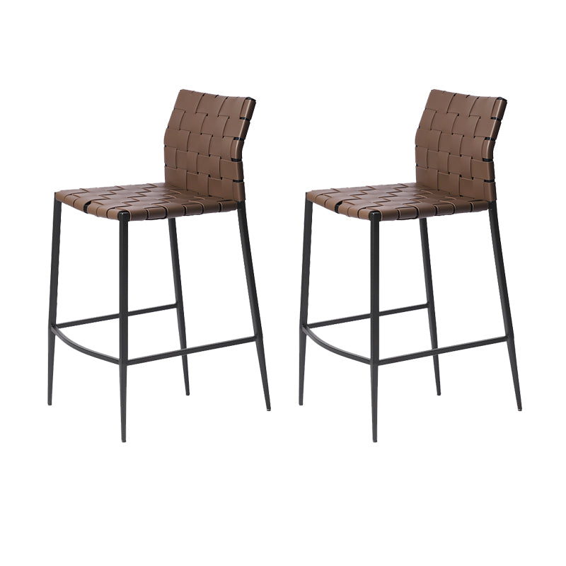 Modern Leather Bar Stool Backrest 4 Legs Counter Stool for Bristol