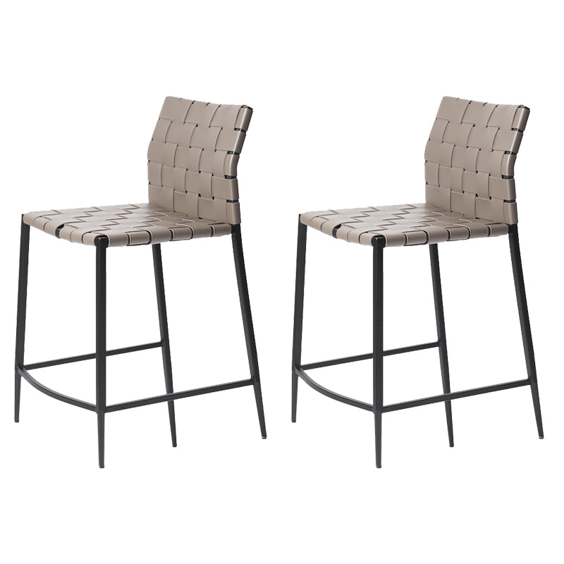 Modern Leather Bar Stool Backrest 4 Legs Counter Stool for Bristol