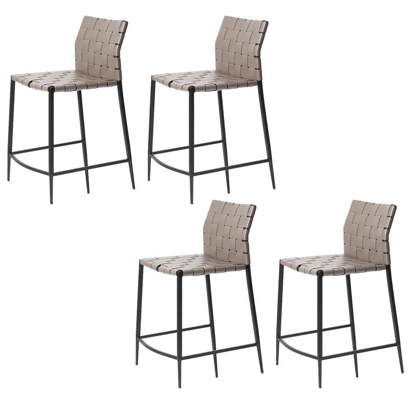 Modern Leather Bar Stool Backrest 4 Legs Counter Stool for Bristol