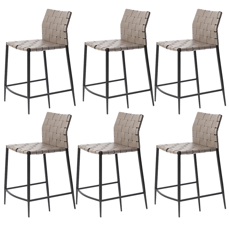 Modern Leather Bar Stool Backrest 4 Legs Counter Stool for Bristol