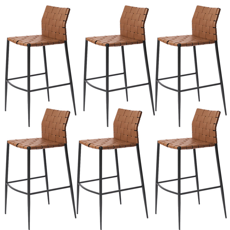 Modern Leather Bar Stool Backrest 4 Legs Counter Stool for Bristol