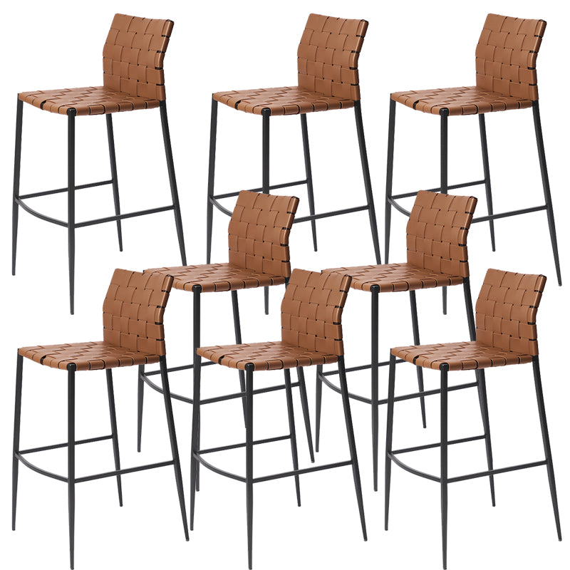 Modern Leather Bar Stool Backrest 4 Legs Counter Stool for Bristol