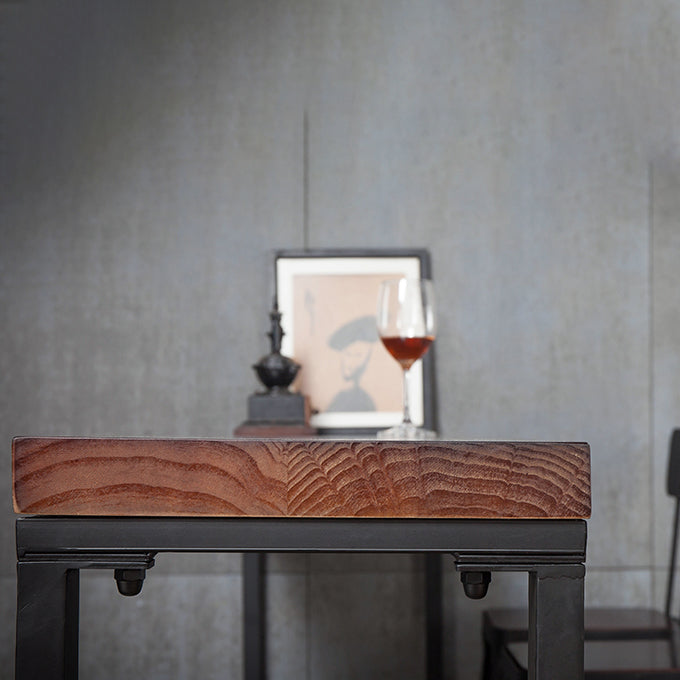 Industrial Style Bar Set 1/5 Pieces Solid Wood Rectangle Pub Dining Set for Indoor