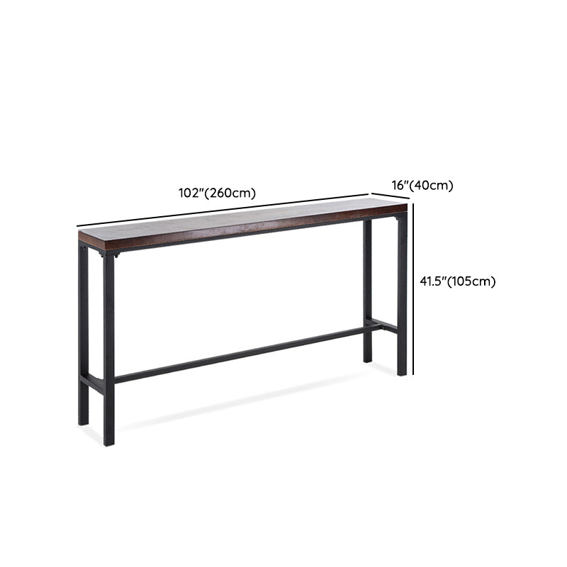 Industrial Style Bar Set 1/5 Pieces Solid Wood Rectangle Pub Dining Set for Indoor
