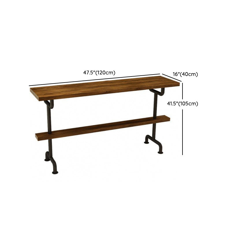 Industrial 1/2/7 Pieces Bar Table Set Rectangle Pine Wood Counter Table with High Stools
