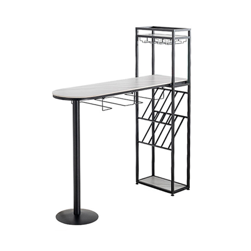 Glam Stone 1/2/3 Pieces Bar Table Set Rectangle Bar Table with Metal Legs for Kitchen