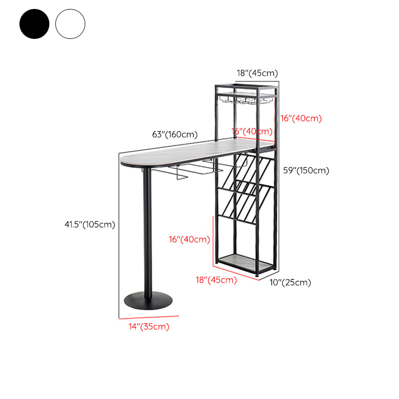 Glam Stone 1/2/3 Pieces Bar Table Set Rectangle Bar Table with Metal Legs for Kitchen