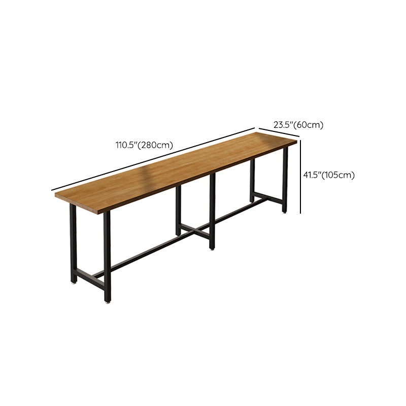 Modern 1/11 Pieces Bar Table Set Rectangle Wood Counter Table with High Stools