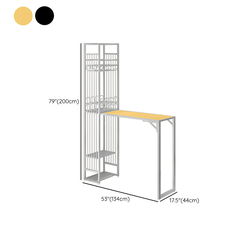 Modern Style Bar Table Set 1/2 Pieces Rectangle Bar Table with Upholstered Stool
