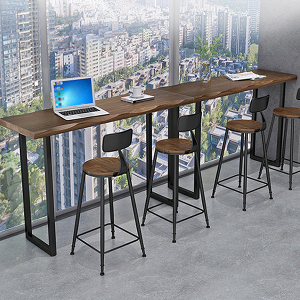 Modern Style Wood 1/2/3 Pieces Bar Table Set Rectangle Bar Table with Metal Legs