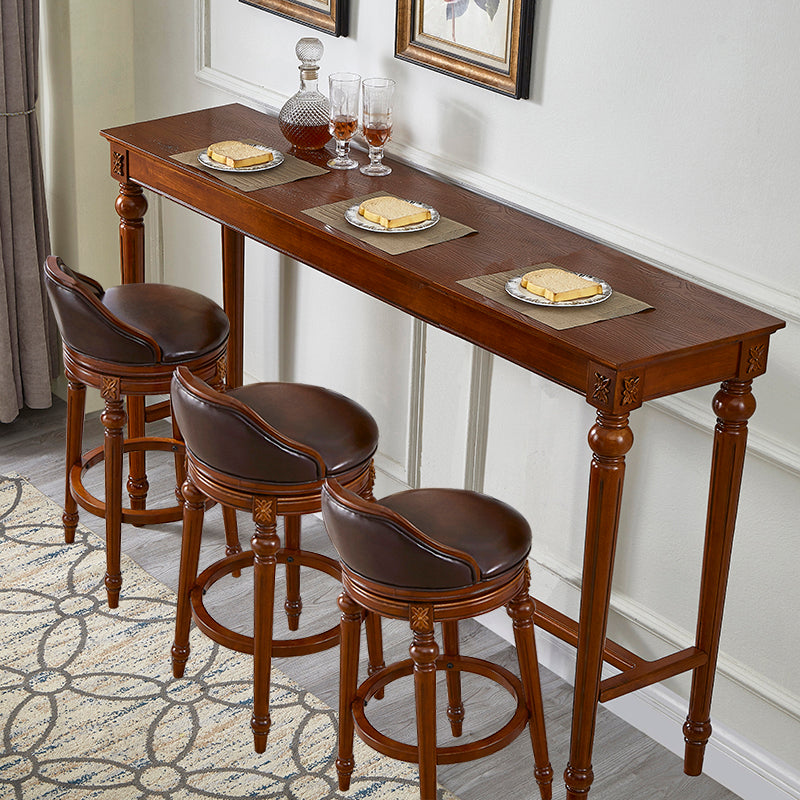 Contemporary Brown Pub Dining Set 1/3/4 Pieces Solid Wood Rectangle Pub Table Set