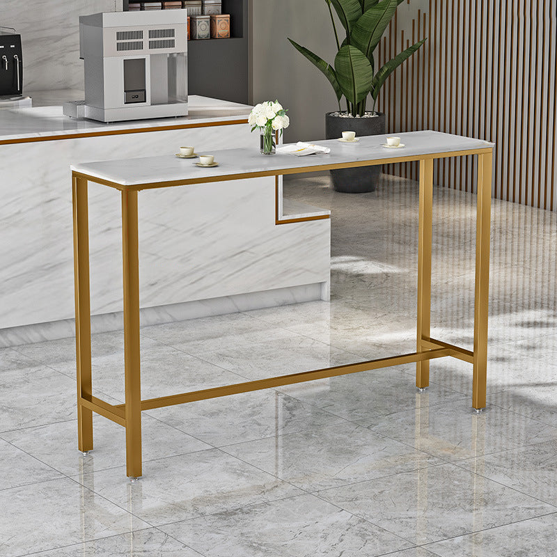 Glam Style Bar Set 1/3/5 Pieces Faux Marble Pub Table with Solid Back Stool