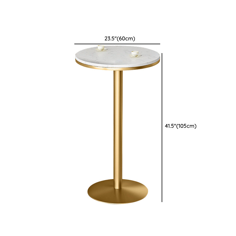Glam Style Bar Set 1/3/5 Pieces Faux Marble Pub Table with Solid Back Stool