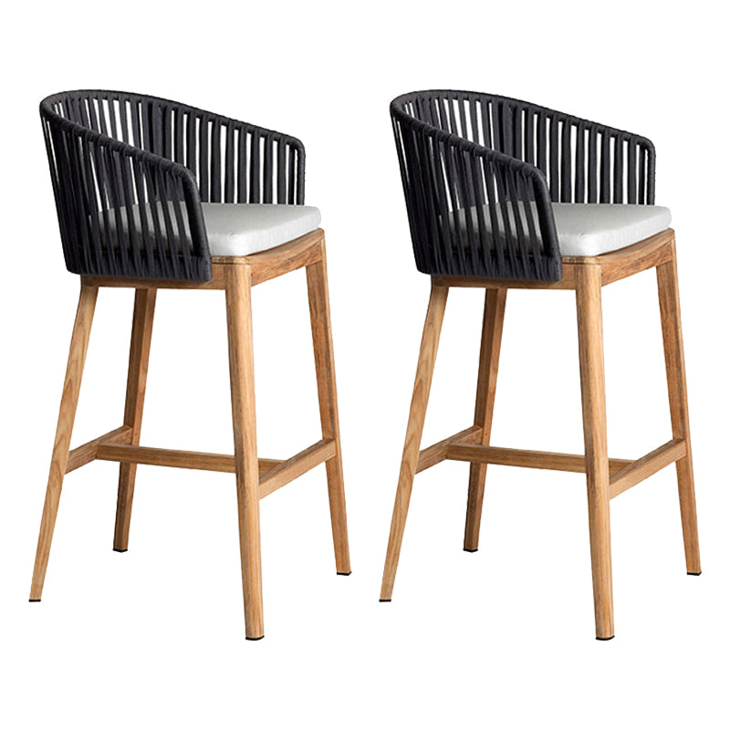 Contemporary Low Back Dining Stool Bucket Bar Stool with Footrest