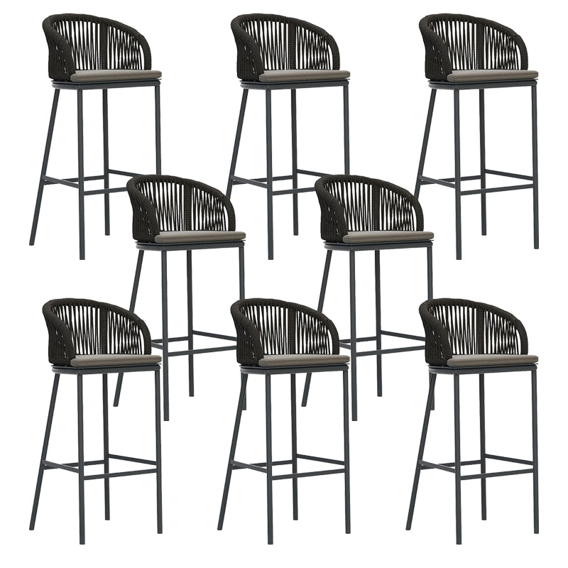 Contemporary Low Back Dining Stool Bucket Bar Stool with Footrest