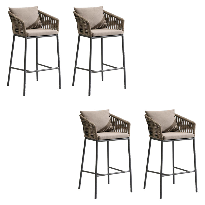 Contemporary Low Back Dining Stool Bucket Bar Stool with Footrest