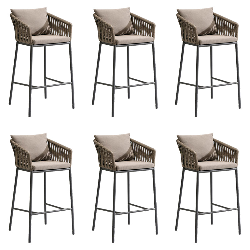 Contemporary Low Back Dining Stool Bucket Bar Stool with Footrest