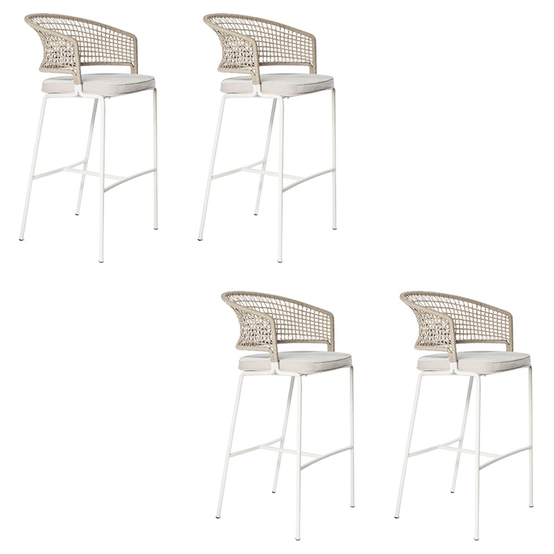 Contemporary Low Back Dining Stool Bucket Bar Stool with Footrest