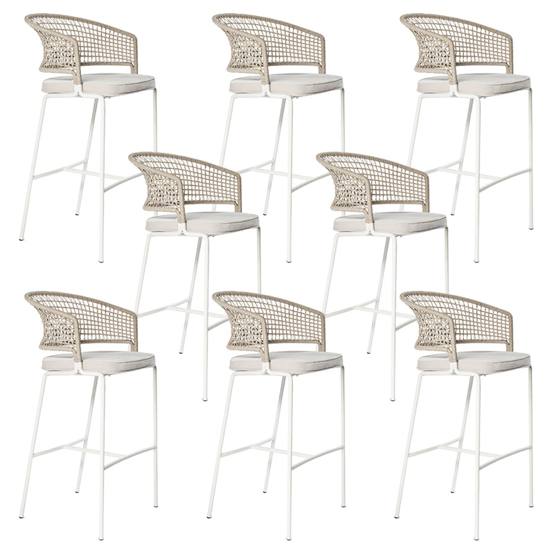 Contemporary Low Back Dining Stool Bucket Bar Stool with Footrest