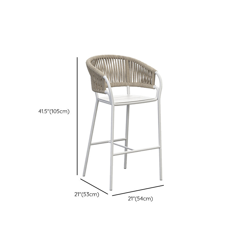 Contemporary Low Back Dining Stool Bucket Bar Stool with Footrest