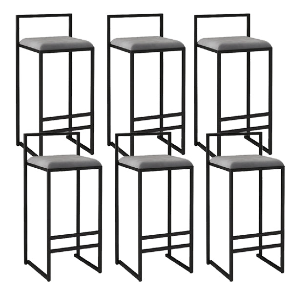 Metal Armless Dining Stools Contemporary Bar Stools with Cushion