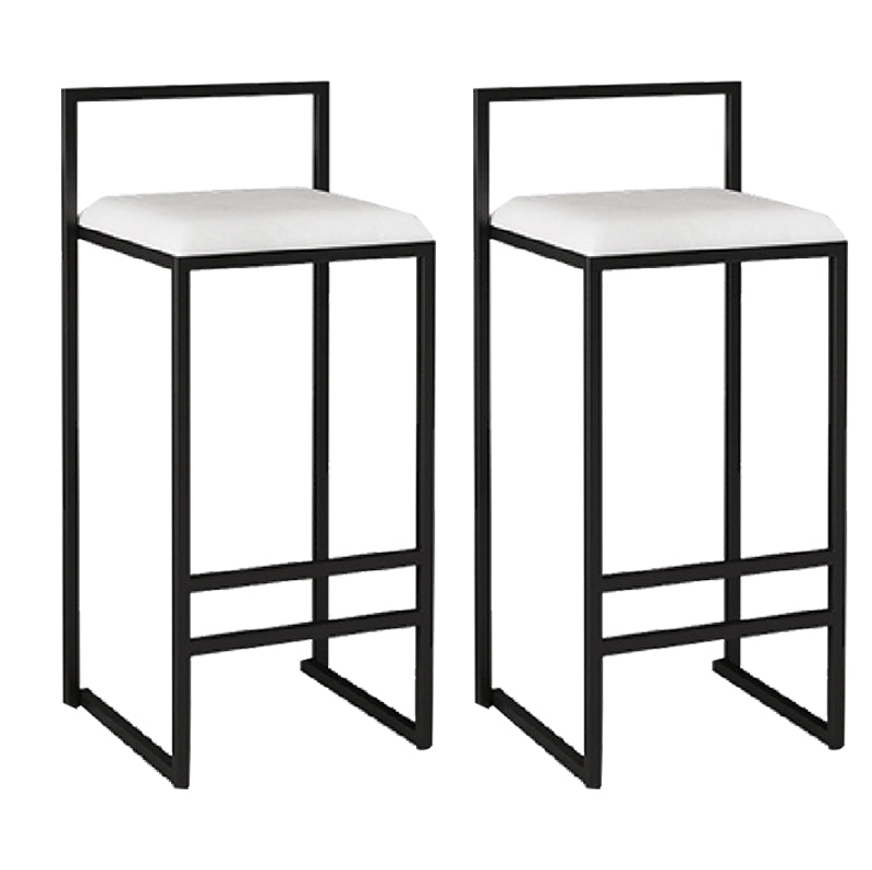 Metal Armless Dining Stools Contemporary Bar Stools with Cushion