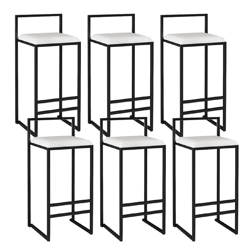 Metal Armless Dining Stools Contemporary Bar Stools with Cushion