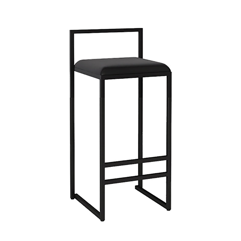 Metal Armless Dining Stools Contemporary Bar Stools with Cushion