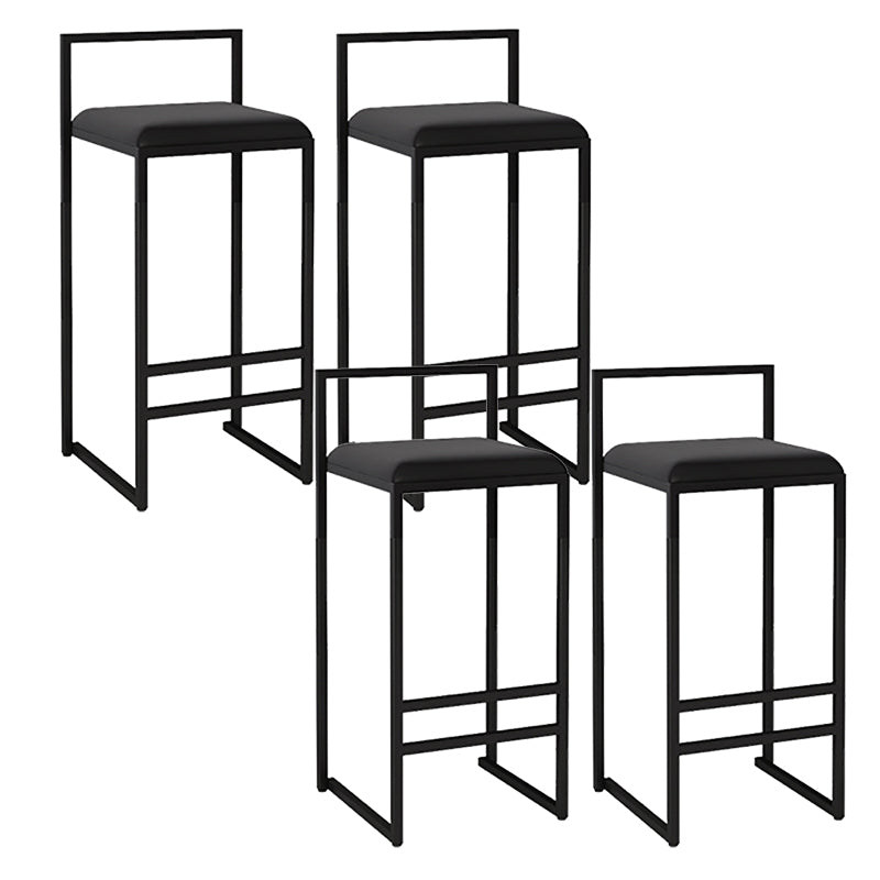 Metal Armless Dining Stools Contemporary Bar Stools with Cushion